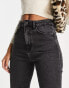 Stradivarius cotton slim mom jean with stretch in black