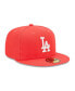 Men's Red Los Angeles Dodgers Lava Highlighter Logo 59FIFTY Fitted Hat