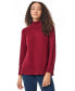 Women's Mock Neck Sweater with Rib Detail