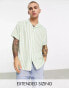 ASOS DESIGN revere stripe shirt in green