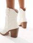 Glamorous Wide Fit western ankle boots in cream