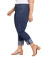 Plus Size High Rise Slim Straight Cuff Jeans