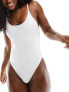 Calvin Klein Low Back Swimsuit - CK Festive in white