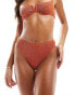 South Beach crinkle high waist bikini bottom in rust