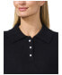 Women's Short Sleeve Polo Sweater with Cultivated Pearl Buttons