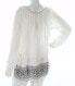 Блузка Max Studio White Black Embroidered Tunic L