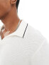 Hollister knitted polo with tipping in cream