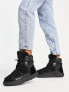 Glamorous Apres snow boots in black with faux fur detailing