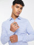 ASOS DESIGN slim fit check work shirt in light blue