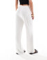 4th & Reckless Petite exclusive linen mix tie waist wide leg trousers in white