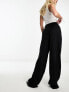 ASOS DESIGN casual wide leg trouser in black