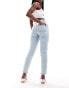 ASOS DESIGN slim fit comfort mom jeans in light blue