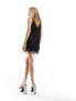 Monki v- neck mini dress in black sequins