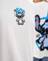 ASOS DESIGN Disney oversized unisex tee in off white with Stitch graffiti prints