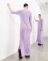 ASOS EDITION knitted metallic long sleeve maxi dress in lilac