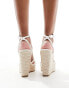 Glamorous Wide Fit espadrille wedge heeled sandals in white