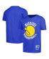 Big Boys and Girls Royal in State Warriors Hardwood Classics Retro Logo T-Shirt