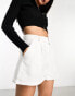 French Connection belted linen shorts in white