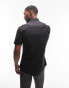 Topman short sleeve formal slim fit shirt in black