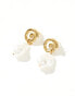 Petit Moments swirl pearl drop waterproof stainless steel earrings in gold