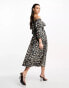 Whistles bardot midi dress in leopard spot