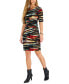 Women's Bateau-Neck Elbow-Sleeve Sheath Dress