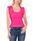 Women's Ruffle Sleeveless Rib Knit Tank Top