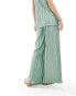 4th & Reckless Tall exclusive pleated wide leg trousers co-ord in sage