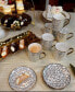 Mosaic Gold- Silver Tone Canape Plates Set of 6