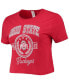 Women's Scarlet Ohio State Buckeyes Core Laurels Cropped T-Shirt