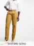 Noak slim premium cotton twill chino trousers in tobacco brown