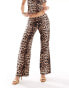 Fashionkilla super soft wide leg trousers co-ord in leopard print