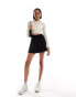 ASOS DESIGN Tall shirred waist flippy shorts in black