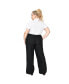 Plus Size High Waist Wide Leg Tab Pants