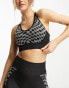 Urban Threads seamless racer back crop top in checkerboard print