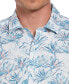 Men's Short Sleeve Button-Front Floral Print Viscose Shirt