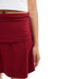 ASOS DESIGN foldover mid rise skirt in wine