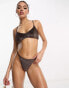 South Beach mix & match high leg bikini bottom in brown metallic