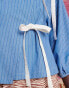 Ghospell bow detail top in blue stripe