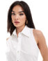 Mango sleeveless shirt in white