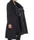 DKNY Women's Knit-Collar Belted Wrap Coat Black S