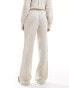 Mango linen look straight leg co-ord trousers in light beige