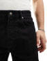 Pull&Bear relaxed denim short in black