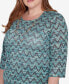 Plus Size Sedona Sky Novelty Space Dye Top with Necklace