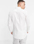 New Look long sleeve muscle fit poplin shirt in white