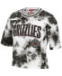 Women's Mitchell & Ness Black, White Vancouver Grizzlies Hardwood Classics Tie-Dye Cropped T-shirt