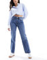 Mango straight leg jeans in dark blue