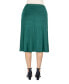 A Line Elastic Waist Knee Length Skirt