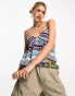 Superdry vintage tiered cami top in geo print