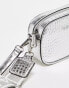 Valentino miramar camera bag in silver croc